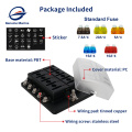 New product waterproof 10 Way Circuit with LED Indicator Cover for Car Marine Car Fuse Blocks Holder 32V DC Fuse Box